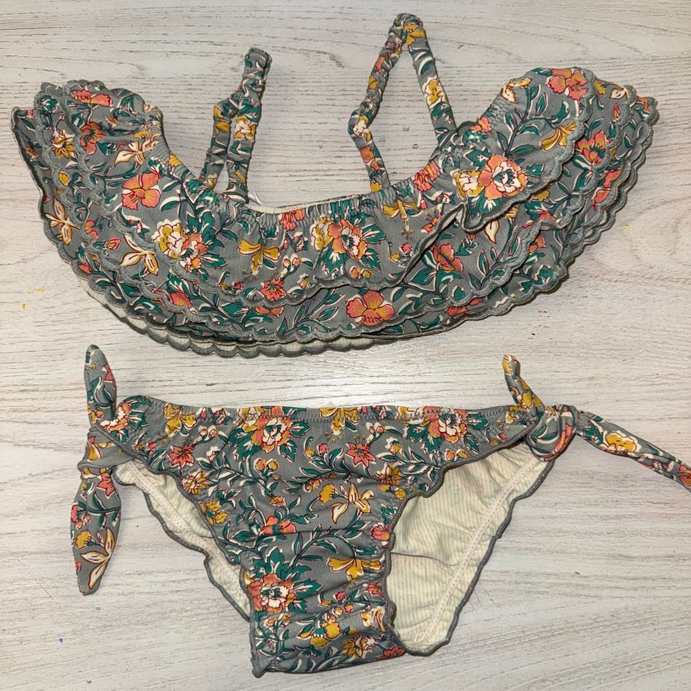 Louise Misha  Floral Ruffle Bikini Set Size 3